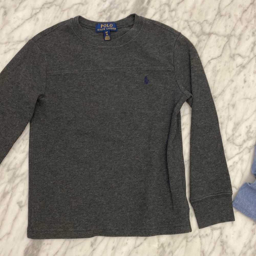 - EUC Polo Ralph Lauren charcoal heathered gray  thermal.